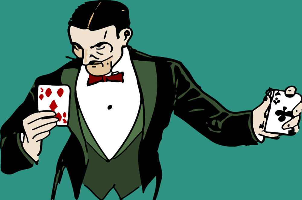 illusionniste et jeu de carte