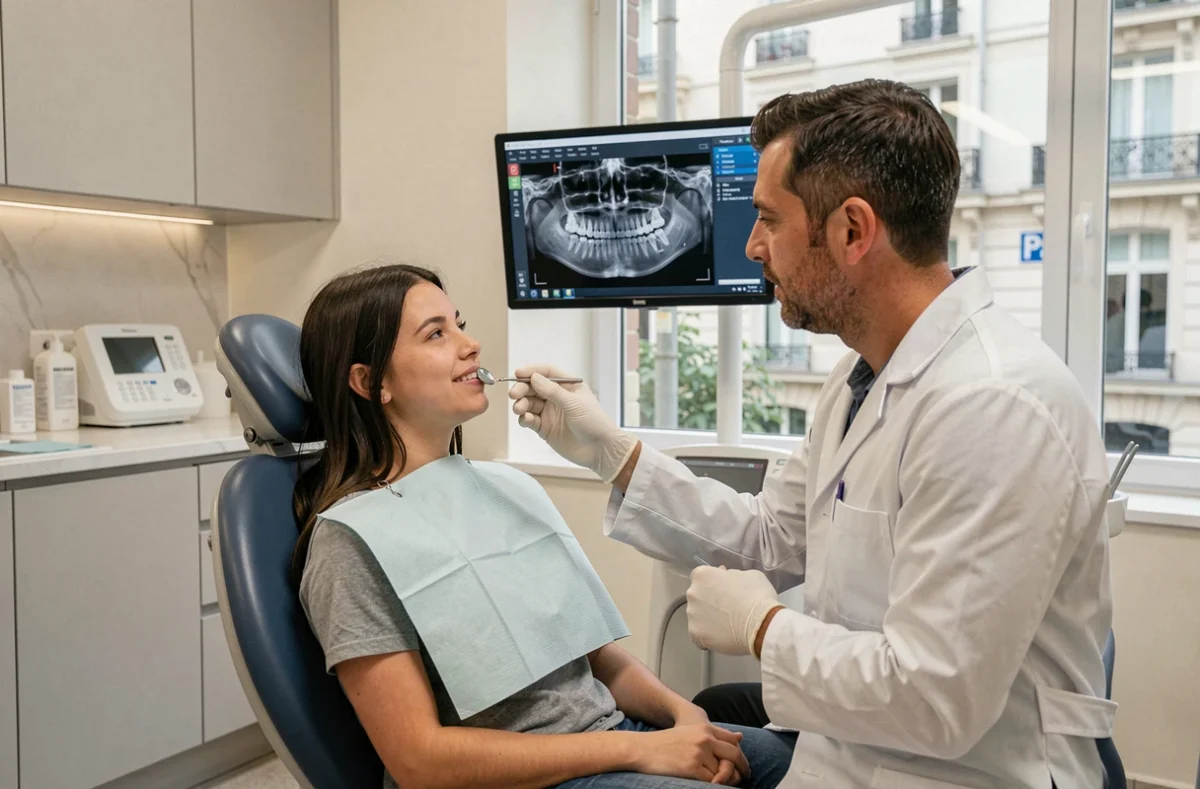 Consultation dentaire au Centre dentaire Paris 5 Austerlitz Dentylis avec un dentiste et une patiente