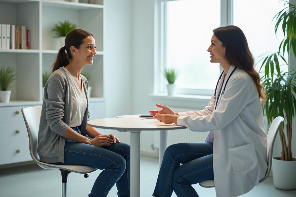 Patiente et docteur lors d