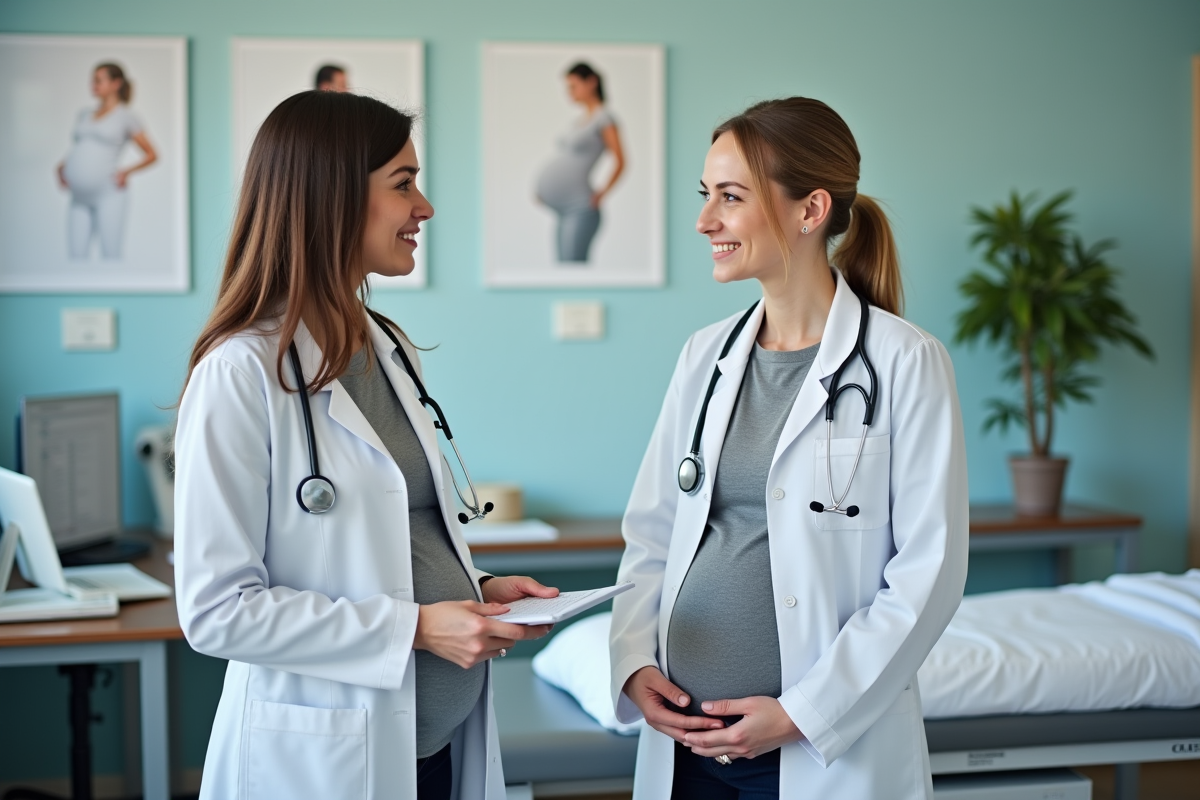 Médecin et patiente enceinte en consultation
