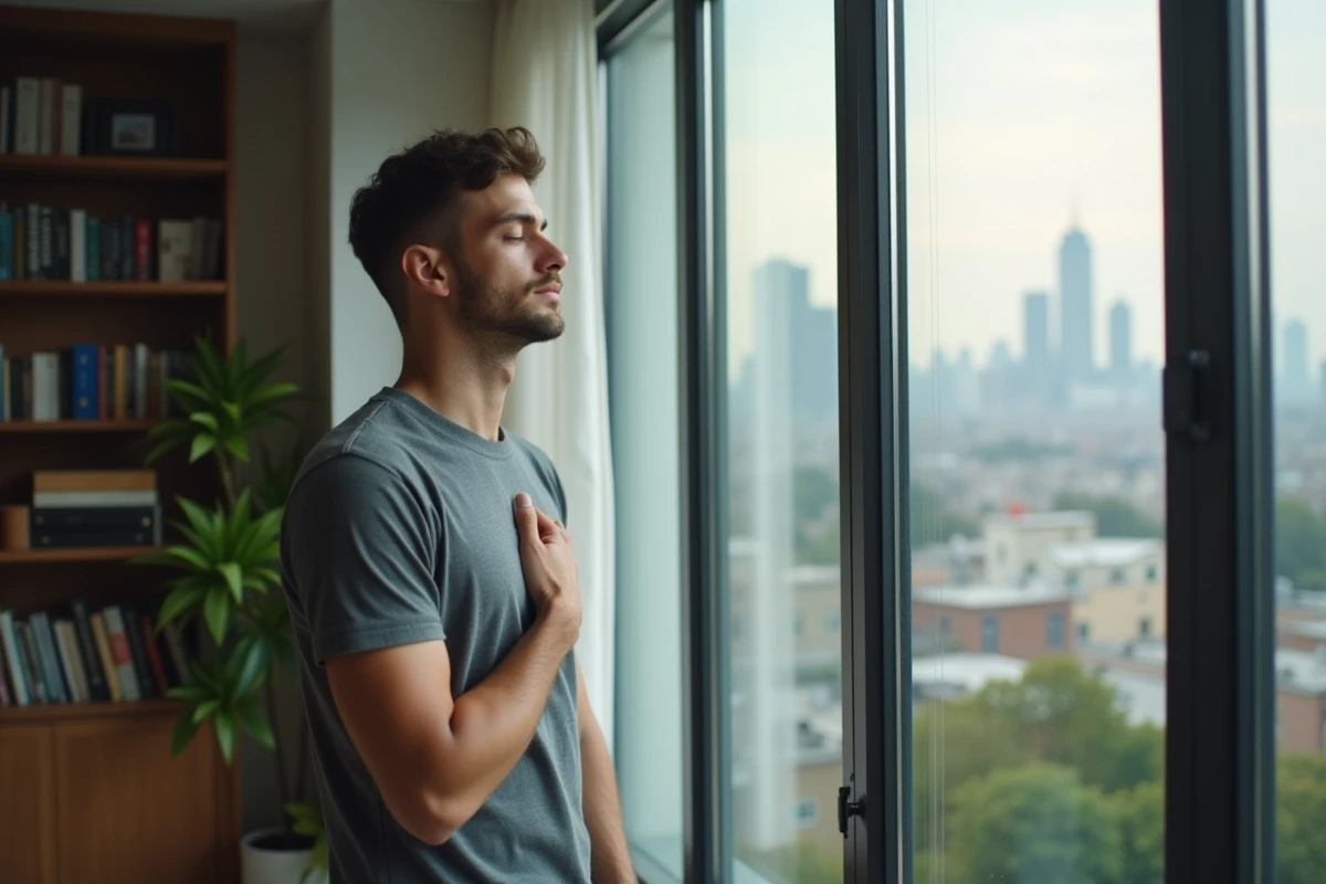 Jeune homme pensif près d